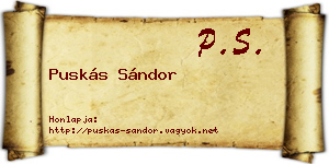 Puskás Sándor névjegykártya