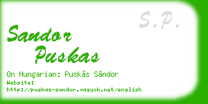 sandor puskas business card